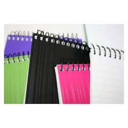 Kollegie Blok spiral A6 sort m Linier